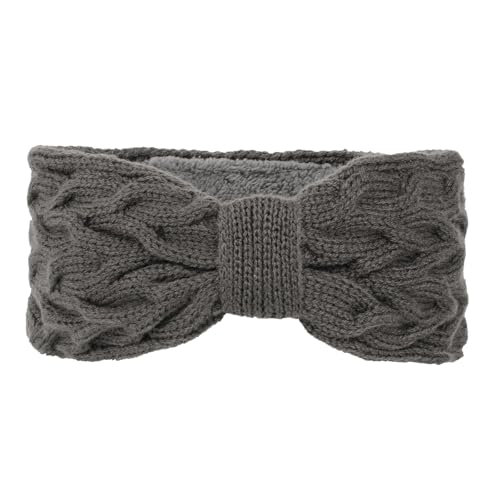 Winter Stirnband Für Damen Mit Fleece Gefüttert Gestricktes Haarband Mit Schleifen Bequeme Ohrwärmer Gestrickter Kopfwickel Für Kaltes Wetter von KJDKNC
