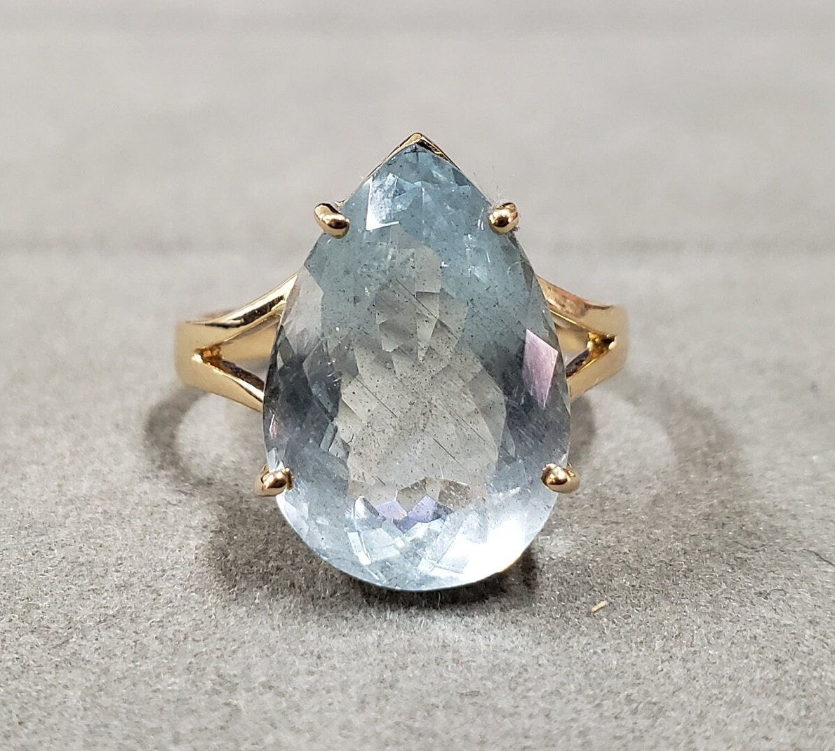 14K Gold Ehering Zierlicher Aquamarin Ring Für Frauen & Mädchen, Goldschmuck, Statement Ring, Edelstein Hübsche Goldringe, Verstellbarer von KJEWELRYACCESSORIES