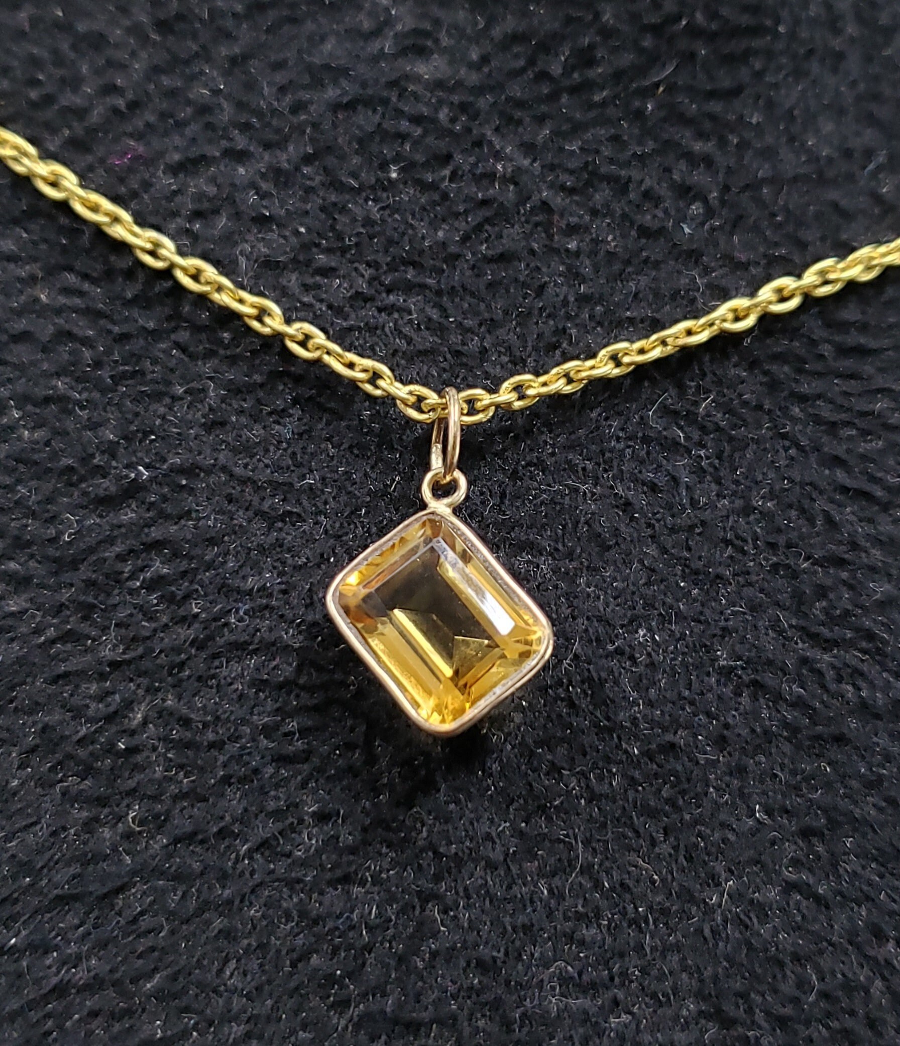 18K Gold Citrin Quarz Anhänger, Achteck Form Minimalist Geburtstagsgeschenk, Vervollständigen Sie Ihre Halskette 18K Gold Citrin Quarz Anhänger, Achteck Form Minimalist Geburtstagsgeschenk, Vervollständigen Sie Ihre Halskette von KJEWELRYACCESSORIES
