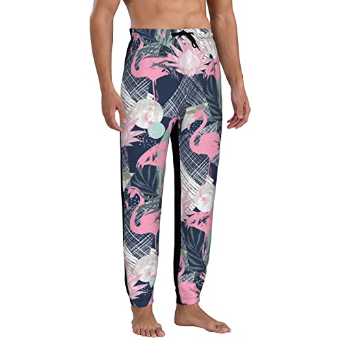 KJHBVND Herren-Jogginghose, niedlich, sportlich, Jogginghose, lässige Jogginghose für Herren, lange Hose, Flamingo Tree3, 36-41 von KJHBVND