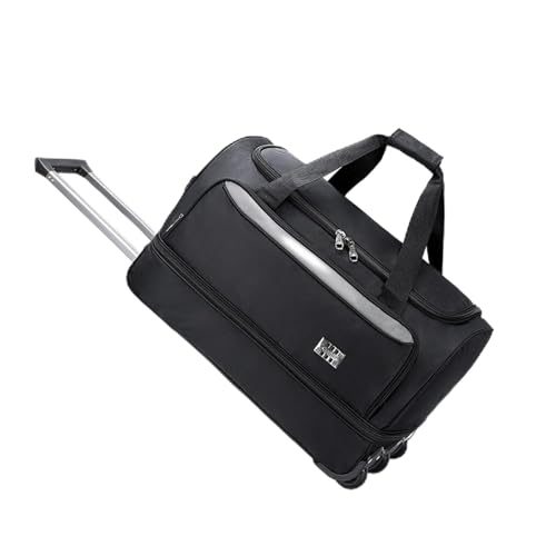 KJHYYPP Erweiterbare Trolley-Tasche, Handgepäcktasche, wasserdichte Roll-Laptoptasche, Schwarz, für Männer und Frauen (Black) von KJHYYPP