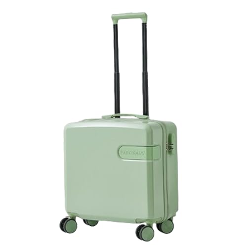 KJHYYPP Leichter Koffer, 18-Zoll-Kabinenkoffer, Hartschalen-Trolley mit Zahlenschloss, drehbare Räder, Rosa/Weiß/Gelb, geeignet für Mädchen (Green) von KJHYYPP