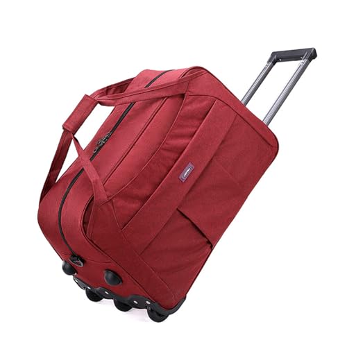 KJHYYPP Trolley Seesack, Trolleyrucksack, Reiserucksack, Rollen, Boardable, Schwarz/Grau, geeignet für Männer und Frauen (rot, groß) von KJHYYPP