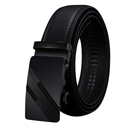 KJIEGBP Herren-Gürtel, echtes Leder, Ratschen-Kleidergürtel mit automatischer Schnalle, elegante Geschenkbox, Schwarz A106, Taille 44/52" KJIEGBP Herren-Gürtel, echtes Leder, Ratschen-Kleidergürtel mit automatischer Schnalle, elegante Geschenkbox, Schwarz A106, Taille 44/52" von KJIEGBP