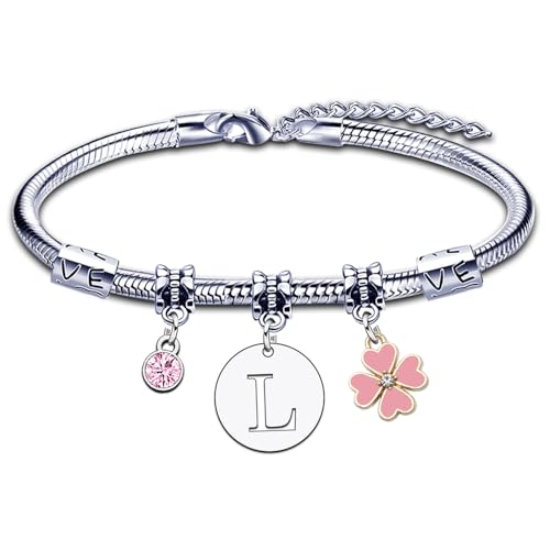 KJKJKJ A-Z 26 Anfangsbuchstabe Anhänger Armband Frauen Weihnachten Geschenk Personalisierung Ideen Geburtstagsgeschenk Armband, Tochter Schwestern Freunde Liebhaber Geburtstag Weihnachten Abschluss von KJKJKJ