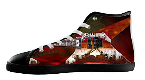 Men's Rock Band Style White High Top Canvas Shoes Rock Band Style Canvas Shoes for Men von KJLJ-MENS