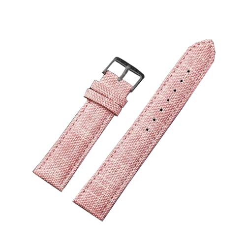 KJOLWHCQ Uhrenarmbänder, Lederarmband 10 mm – 24 mm, Denim-Uhrenarmband, Uhrenzubehör mit Installationswerkzeugen(Pink Black,12mm) von KJOLWHCQ