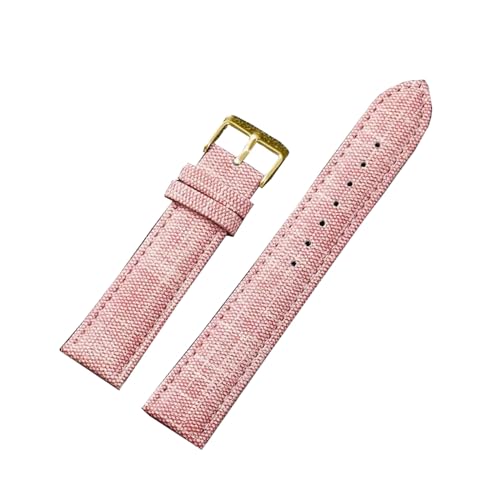 KJOLWHCQ Uhrenarmbänder, Lederarmband 10 mm – 24 mm, Denim-Uhrenarmband, Uhrenzubehör mit Installationswerkzeugen(Pink Gold,12mm) von KJOLWHCQ
