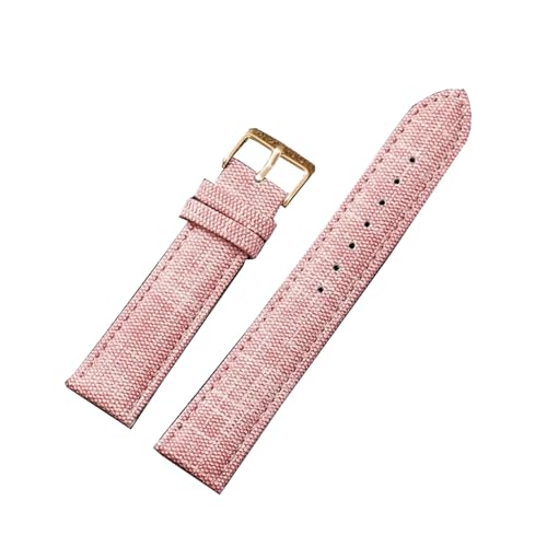 KJOLWHCQ Uhrenarmbänder, Lederarmband 10 mm – 24 mm, Denim-Uhrenarmband, Uhrenzubehör mit Installationswerkzeugen(Pink Rose,22mm) von KJOLWHCQ