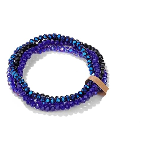 KJUUQBZL 4 Teile/satz Kristall Armbänder for Frauen Mädchen Stein Perlen Grau Rosa Weiß Blau Serie Mode Schmuck(17cm,No.10 With Tag) von KJUUQBZL