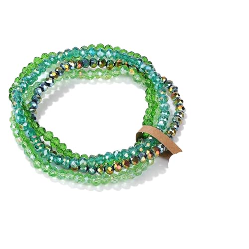 KJUUQBZL 4 Teile/satz Kristall Armbänder for Frauen Mädchen Stein Perlen Grau Rosa Weiß Blau Serie Mode Schmuck(19cm,No.6 With Tag) von KJUUQBZL
