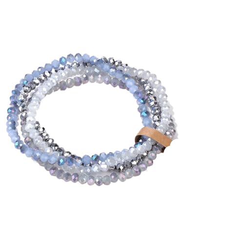 KJUUQBZL 4-teiliges Set, Facettierte Glasperlen, Stretch-Armband For Damen Und Herren, Kristallperlen, Mehrfarbig, Elastisches Seil-Armband, Handgefertigter Schmuck(Style 3) von KJUUQBZL