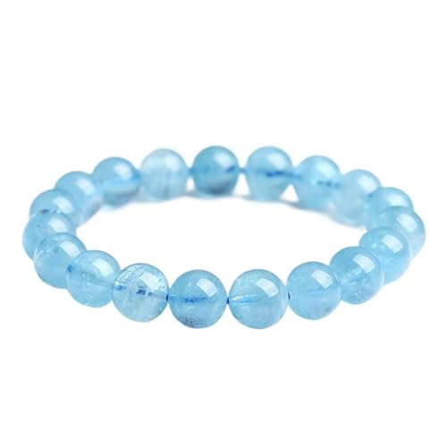 KJUUQBZL Aquamarin-Armbänder for Frauen, einreihiges Kristall-Armband, Schmuck, romantisches, lässiges Kristall-Yoga-Armband(10mm) von KJUUQBZL