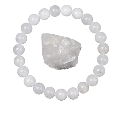 KJUUQBZL Goldene Obsidian Stein Perlen Armband Männer Frauen Licht Regenbogen Rohstein Runde Perle Energie Schmuck(17cm,6MM BEADS_8 WHITE JADE) von KJUUQBZL