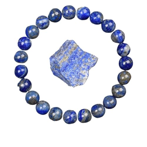 KJUUQBZL Goldene Obsidian Stein Perlen Armband Männer Frauen Licht Regenbogen Rohstein Runde Perle Energie Schmuck(17cm,8MM BEADS_5 LAPIS LAZULI) von KJUUQBZL