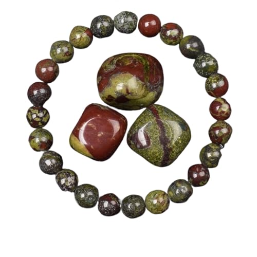 KJUUQBZL Goldene Obsidian Stein Perlen Armband Männer Frauen Licht Regenbogen Rohstein Runde Perle Energie Schmuck(21cm,6MM BEADS_12 DRAGON BLOOD) von KJUUQBZL