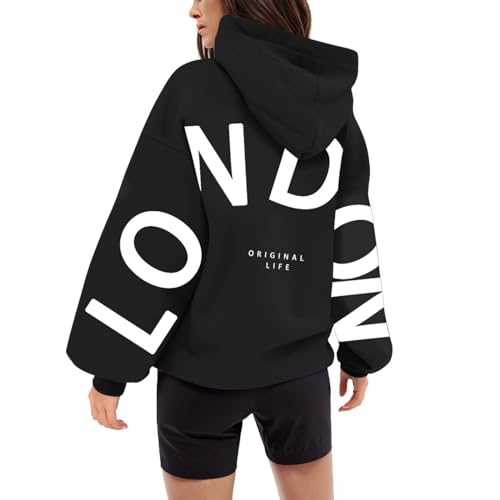 KJameas Hoodie Damen Oversize Backprint Pullover Blakely Aufdruck Casual Winter Sweatshirt mit Kapuze Langarm Kapuzenpullover Hoodies Vintage Langarmshirt Pulli Sweatshirts für Teenager Mädchen von KJameas