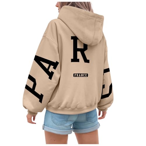 KJameas Hoodie Damen Pullover Oversize Modische Hoodies & Sweatshirts Los Angeles Original Life Kapuzenpullover Sweatshirt mit Kapuze Bedrucken Kapuzenpulli Kuschel Tops Weich Sweatjacke Langarmshirt von KJameas