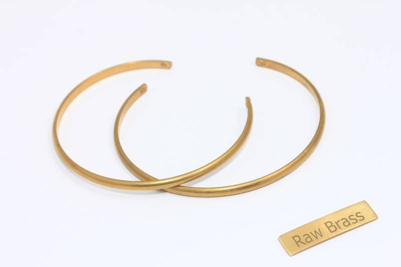 10 Stück 1, 5x3mm Roh Messing Draht Armband, 2 Löcher - Erweiterbar Armreif, Verstellbar Armband Draht, Chk350 von KJewelryMetal