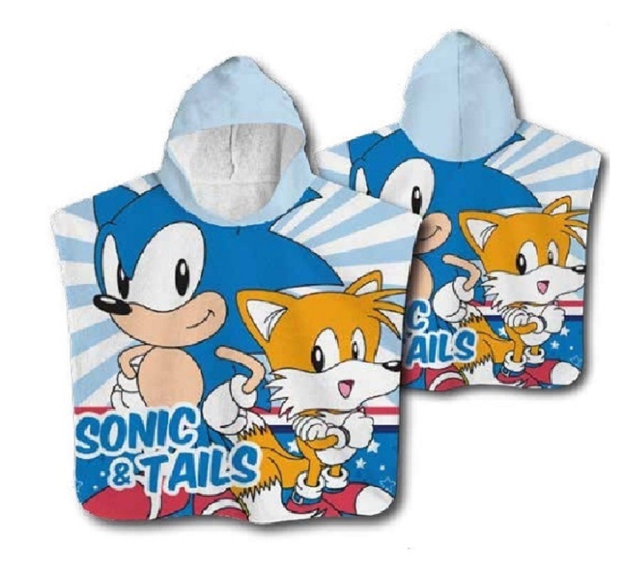 KK Badeponcho Sonic The Hedgehog Badeponcho Kinder Poncho mit Kapuze 50 x 100cm von KK