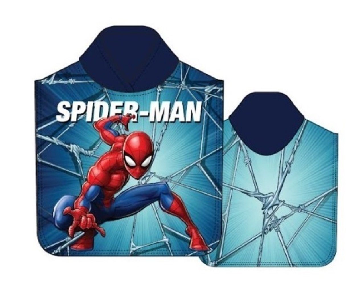 KK Badeponcho Spiderman Badeponcho Kinder Poncho mit Kapuze 50 x 100cm von KK