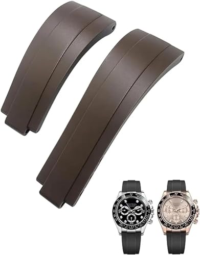 KKFAUS 20 mm 21 mm Gummi Kurze Schnalle Armband Fit Für Rolex Daytona Submariner Rolle OYSTERFLEX Yacht Master Kleine Handgelenk Silikon, 20 mm, Achat von KKFAUS