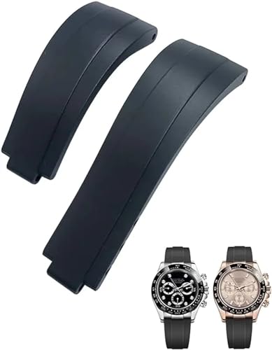 KKFAUS 20 mm 21 mm Gummi Kurze Schnalle Armband Fit Für Rolex Daytona Submariner Rolle OYSTERFLEX Yacht Master Kleine Handgelenk Silikon, 21 mm, Achat von KKFAUS