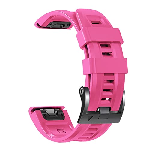 KKFAUS 26 22 mm Silikon-Schnellverschluss-Uhrenarmband für Garmin Fenix 7X 7 6 6X Pro 5X 5Plus 3HR Smartwatch, Easyfit, rosarotes Armband, 22mm For Fenix 7-EPIX, Achat von KKFAUS