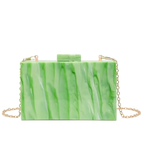 KKFAUS All-Match, Acryl, Pailletten, klein, quadratisch, Party-Clutch, Fantasy Green, 18x5x11cm von KKFAUS