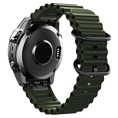 KKFAUS Ocean Silikon-Armband für Garmin Approach S62 Fenix5x 5Plus Fenix 6x 6 6Pro Fenix7x 7 Uhrenarmband Intinct1 2 Quick Fit Armband D2 Armbänder, 22 mm, Achat KKFAUS Ocean Silikon-Armband für Garmin Approach S62 Fenix5x 5Plus Fenix 6x 6 6Pro Fenix7x 7 Uhrenarmband Intinct1 2 Quick Fit Armband D2 Armbänder, 22 mm, Achat von KKFAUS