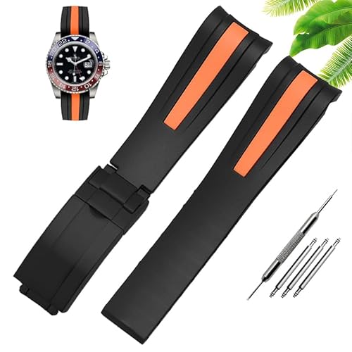 KKFAUS Wasserdichtes Gummi Silikon Armband Fit Für Rolex-Uhr männer 20mm 22mm faltschließe uhr zubehör, 22 mm, Achat von KKFAUS