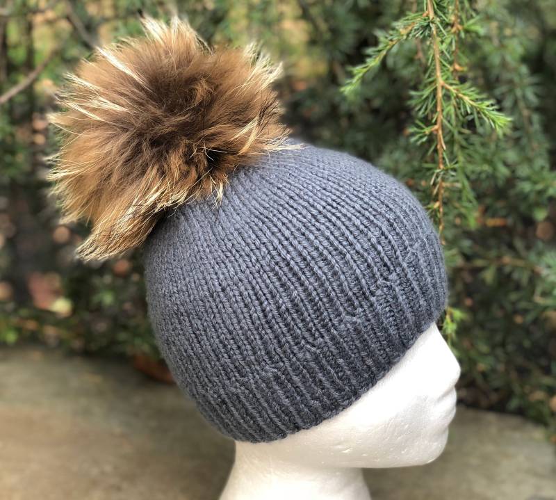 100% Kaschmir Beanie Pelz Bommelmütze - Handgemachte Strickmütze Waschbär Pom Super Soft-Frauen/Kinder Größe Wintermütze von KKHATS