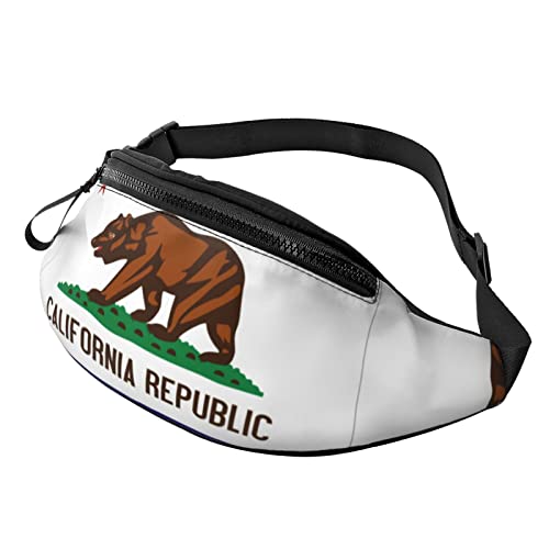 Bauchtasche für Damen und Herren, Motiv: Flagge Kalifornien, Blau, Schwarz , Einheitsgröße, Hüfttaschen von KKKKKOUU