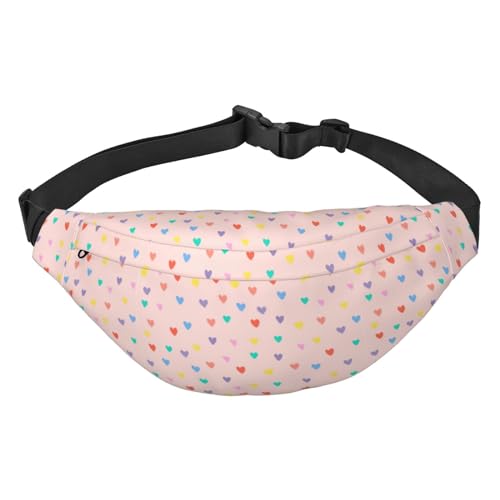 Bauchtasche für Damen und Herren, niedlicher Terrier, Welpe, Cartoon, große Umhängetasche, Gürteltasche für Workout, Wandern, Laufen, Reisen, Niedliche, farbige Herzen, Einheitsgröße, Hüfttaschen Bauchtasche für Damen und Herren, niedlicher Terrier, Welpe, Cartoon, große Umhängetasche, Gürteltasche für Workout, Wandern, Laufen, Reisen, Niedliche, farbige Herzen, Einheitsgröße, Hüfttaschen von KKKKKOUU