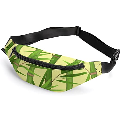 Bauchtasche für Erwachsene und Kinder, abstraktes Zebra-Tigerstreifen, Sport-Hüfttasche für Männer und Frauen, Bambusgrüne Blätter, Einheitsgröße, Hüfttaschen von KKKKKOUU