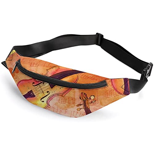 Bauchtasche für Erwachsene und Kinder, abstraktes Zebra-Tigerstreifen, Sport-Hüfttasche für Männer und Frauen, Handgezeichnete Violinen, Einheitsgröße, Hüfttaschen von KKKKKOUU