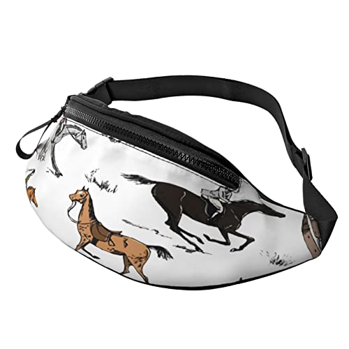 Bauchtasche für Reitsport, modische Hüfttasche, verstellbare Hüfttasche für Damen und Herren, Schwarz , Einheitsgröße, Hüfttaschen von KKKKKOUU