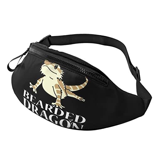 Bauchtasche mit Bartdrachen-Motiv, modische Hüfttasche, verstellbare Hüfttasche für Männer und Frauen, Schwarz , Einheitsgröße, Hüfttaschen von KKKKKOUU