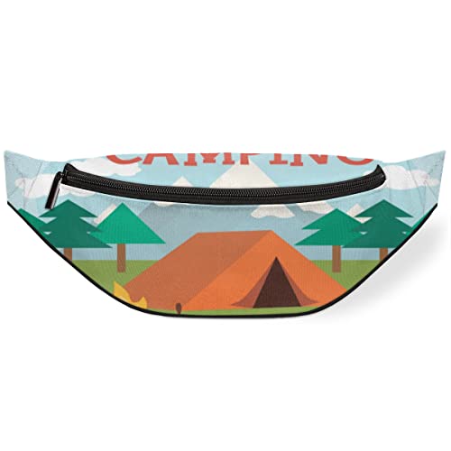 Camping-Hüfttasche für Damen und Herren, Bauchtasche, Schultertasche, verstellbarer Gürtelriemen für Reisen, Laufen, Wandern, Wandern, Radfahren, Schwarz , Einheitsgröße, Hüfttaschen von KKKKKOUU