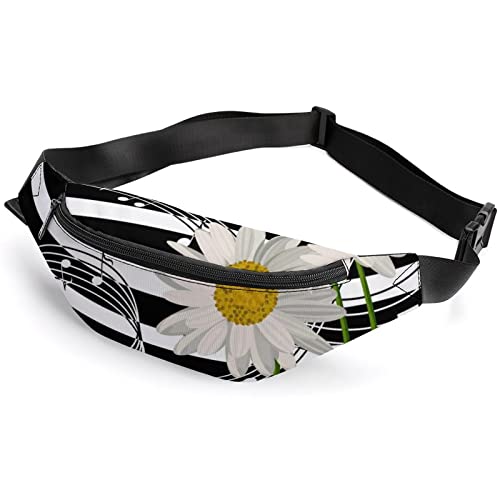 Daisies Gürteltasche mit Musiknoten für Erwachsene und Kinder, Sport-Hüfttasche für Männer und Frauen, Gänseblümchen Musiknoten mit Musiknoten, Einheitsgröße, Hüfttaschen von KKKKKOUU
