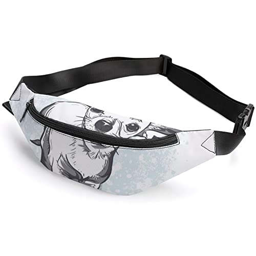 Fire Eagle Bauchtasche für Erwachsene und Kinder, Sport-Hüfttasche für Männer und Frauen, Lustiger Chihuahua-Welpe, Einheitsgröße, Hüfttaschen von KKKKKOUU