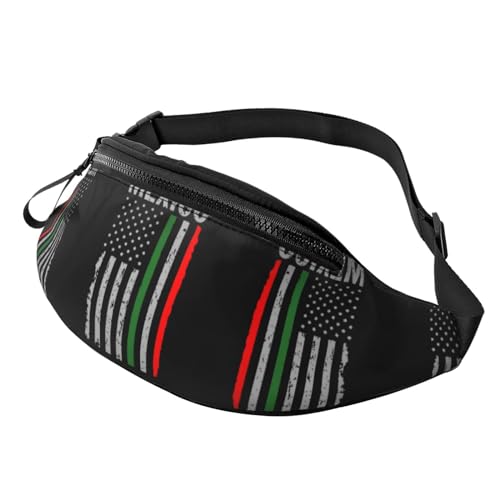 Gürteltasche, Motiv: Flagge Mexiko, stilvolle Hüfttasche, Mehrzweck-Tragerucksack für Damen und Herren, Schwarz , Einheitsgröße, Hüfttaschen von KKKKKOUU