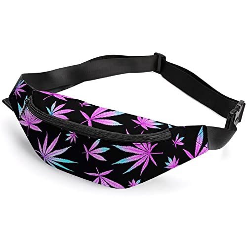 Gürteltasche für Erwachsene und Kinder, mehrfarbig, Regenbogen-Unkrautblätter, Sporttasche für Männer und Frauen, Regenbogen-Unkrautblätter, Einheitsgröße, Hüfttaschen von KKKKKOUU