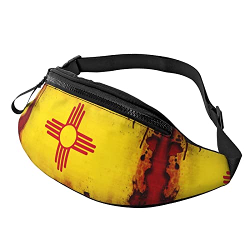 Gürteltasche im Grunge-Stil, Motiv: New Mexiko-Flagge, für Damen und Herren, Crossbody-Gürteltasche für Reisen, Spazierengehen, Laufen, Wandern, Radfahren, Schwarz , Einheitsgröße, Hüfttaschen Gürteltasche im Grunge-Stil, Motiv: New Mexiko-Flagge, für Damen und Herren, Crossbody-Gürteltasche für Reisen, Spazierengehen, Laufen, Wandern, Radfahren, Schwarz , Einheitsgröße, Hüfttaschen von KKKKKOUU