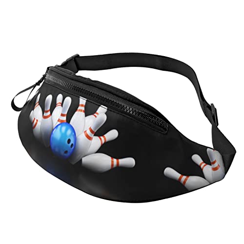 Gürteltasche mit Bowlingflaschen-Druck, stilvolle Hüfttasche, Mehrzweck-Tragerucksack für Damen und Herren, Schwarz , Einheitsgröße, Hüfttaschen von KKKKKOUU