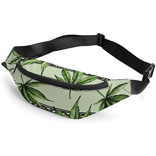 Gürteltasche mit Unkrautblatt und Rasta-Flagge, für Erwachsene und Kinder, Sporttasche für Männer und Frauen, Abstrakter Hintergrund mit Unkrautblättern, Einheitsgröße, Hüfttaschen von KKKKKOUU
