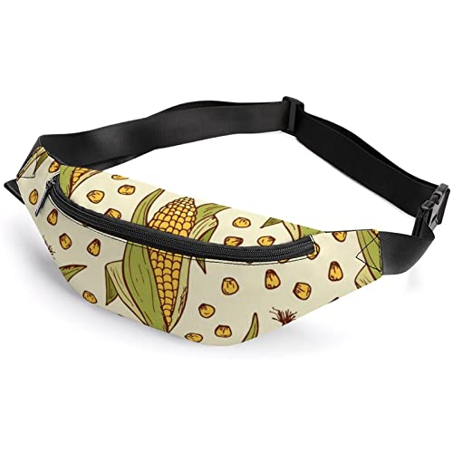 Handgezeichnete Kritzelei-Maiskörner Bauchtasche, für Erwachsene und Kinder, Sport-Hüfttasche für Männer und Frauen, Handgezeichnete Kritzelei-Maiskörner, Einheitsgröße, Hüfttaschen von KKKKKOUU