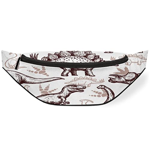 Hüfttasche mit Dinosaurier-Motiv, für Damen und Herren, Tier-Dinosaurier-Gürteltasche, Crossbody, verstellbarer Gürtelriemen für Reisen, Laufen, Wandern, Spazierengehen, Radfahren, Schwarz , von KKKKKOUU