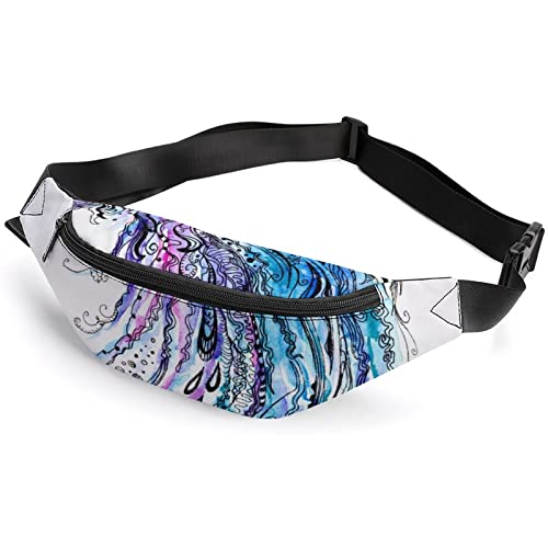 Just Married Bauchtasche für Erwachsene und Kinder, Sport-Hüfttasche für Männer und Frauen, Quallen-Aquarell-Tintenmuster, Einheitsgröße, Hüfttaschen von KKKKKOUU