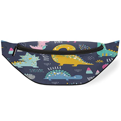 Niedliche Dinosaurier-Hüfttasche für Damen und Herren, Tierbaum, Gürteltasche, Crossbody, verstellbarer Gürtelriemen für Reisen, Laufen, Wandern, Spazierengehen, Radfahren, Schwarz , Einheitsgröße, von KKKKKOUU